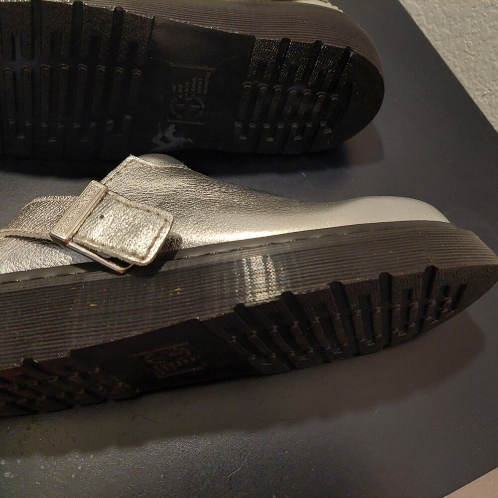 Doc Martens Silver Sling Back Mules - Picture 4 of 7